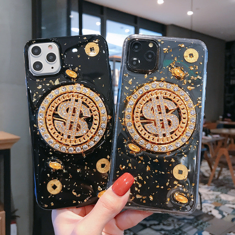 3D Diamant Dollar Drehteller Telefon Fall Luxus Designer