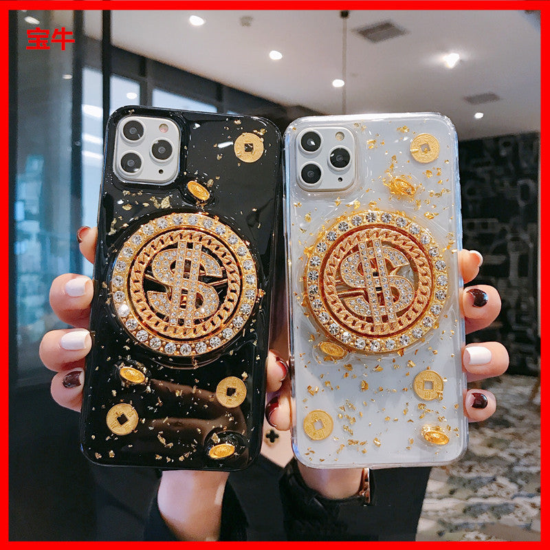 3D Diamant Dollar Drehteller Telefon Fall Luxus Designer