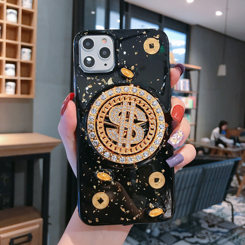 3D Diamant Dollar Drehteller Telefon Fall Luxus Designer