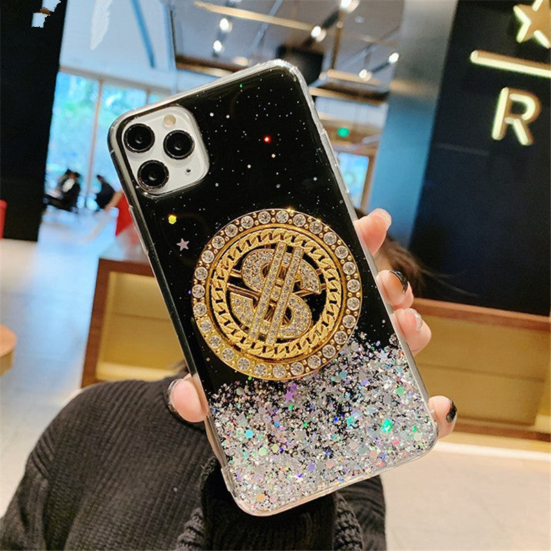 3D Diamant Dollar Drehteller Telefon Fall Luxus Designer