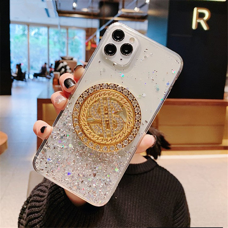 3D Diamant Dollar Drehteller Telefon Fall Luxus Designer