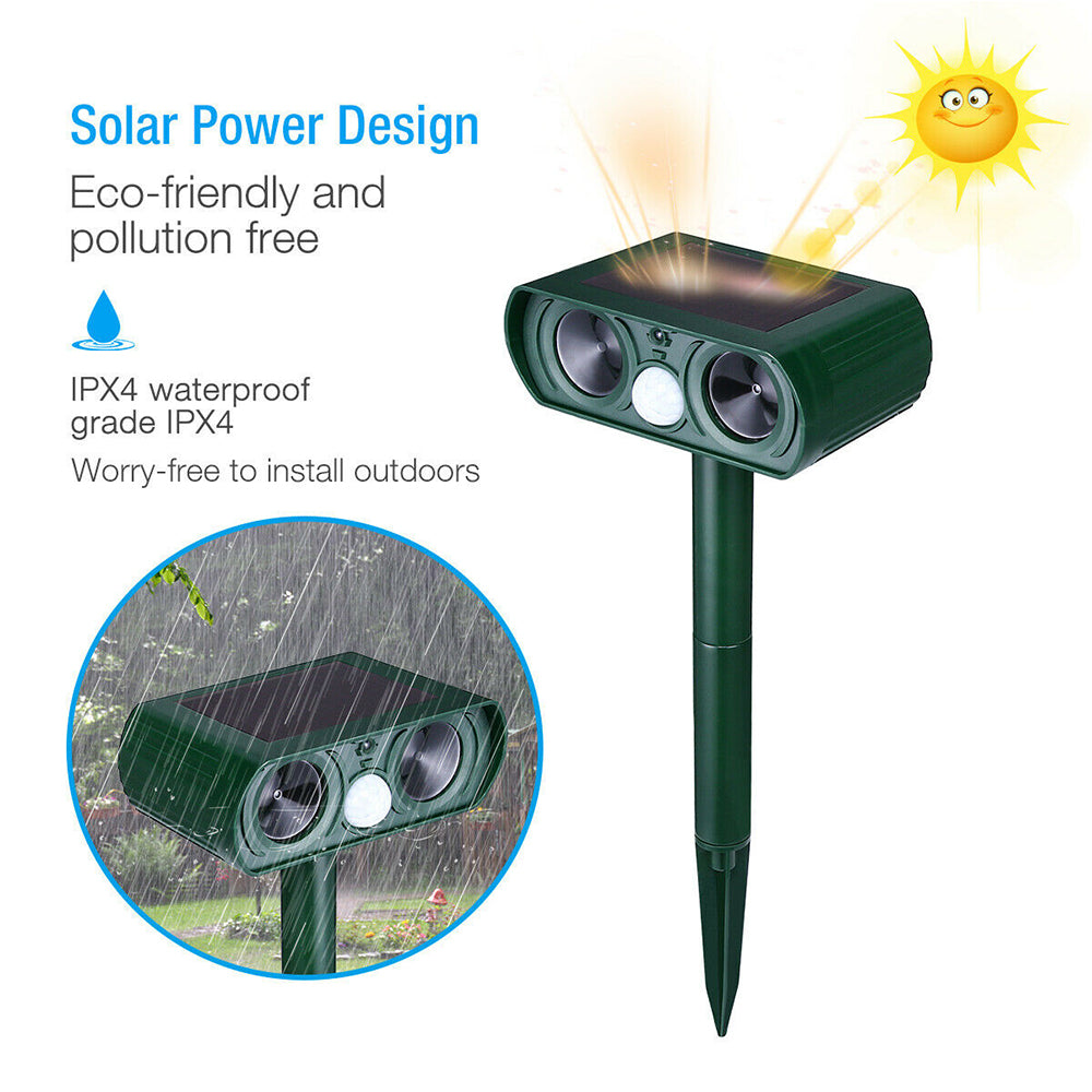 Ultrasonic Solar Powered Motion Sensor Pest Deterrent Pest Repellant_7