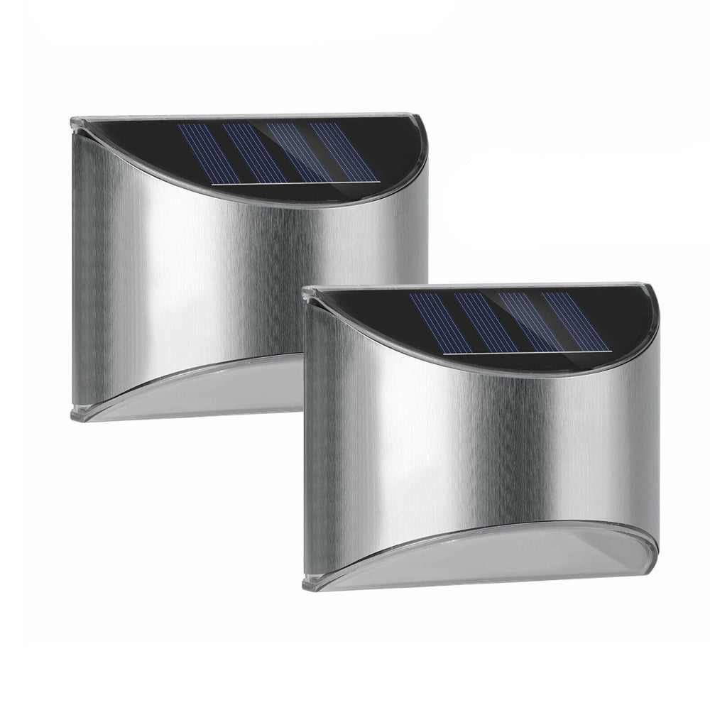 2 Packs Solar Powered Outdoor Wall Lamp Garden Step Light_0