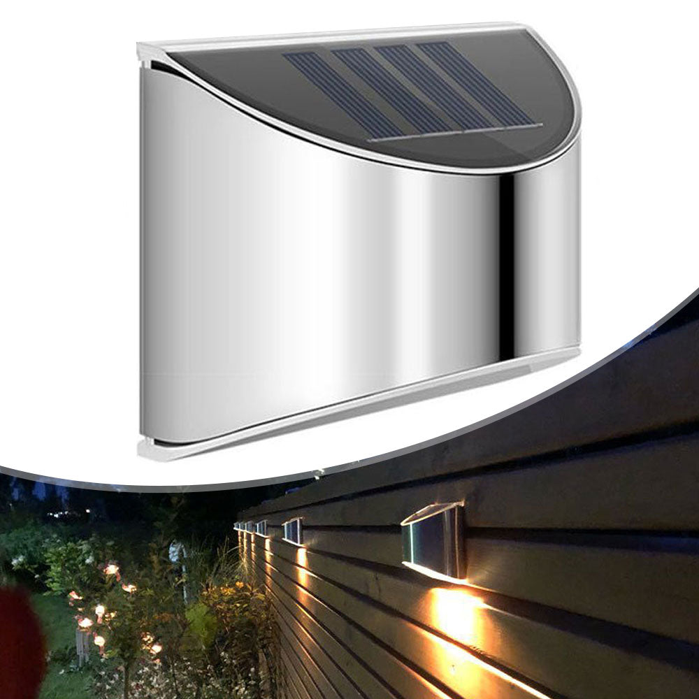 2 Packs Solar Powered Outdoor Wall Lamp Garden Step Light_2