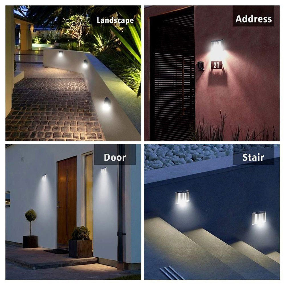 2 Packs Solar Powered Outdoor Wall Lamp Garden Step Light_12