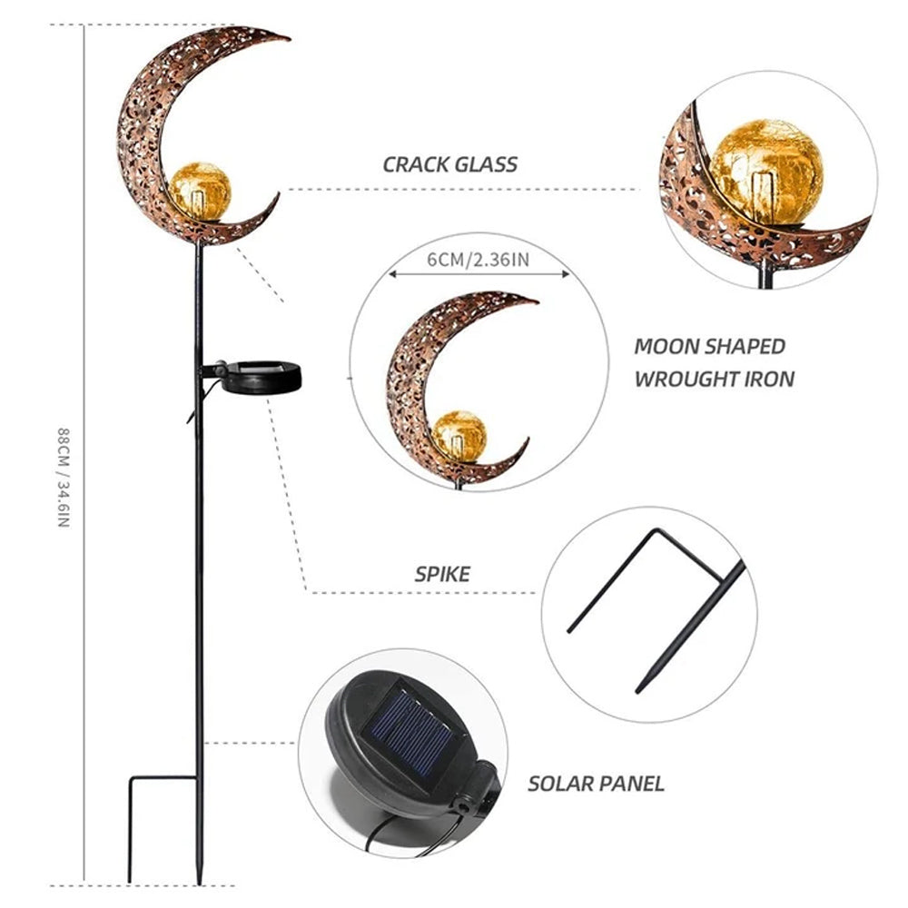 Crescent Hollow Half Moon Solar Powered Stake Lights_7