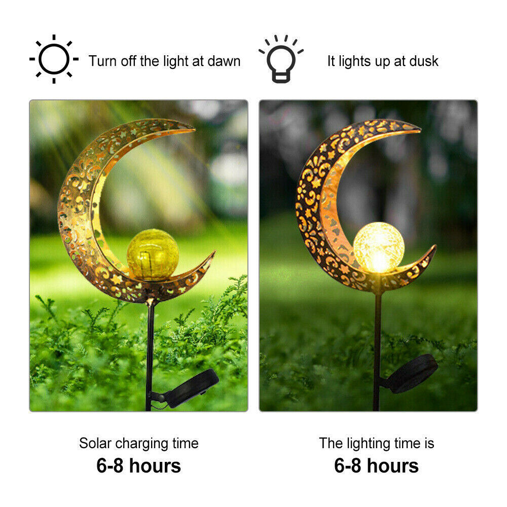 Crescent Hollow Half Moon Solar Powered Stake Lights_13