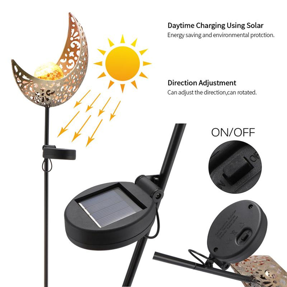 Crescent Hollow Half Moon Solar Powered Stake Lights_14