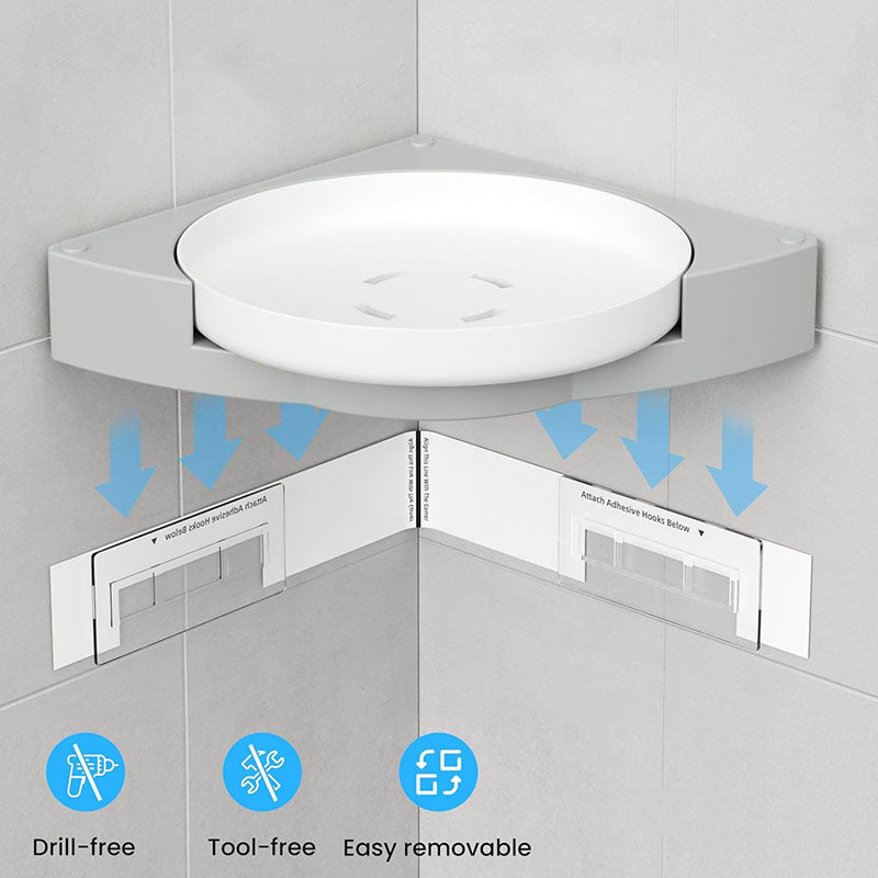 360° Rotate Shower Caddy Corner Lazy Susan Organizer Turntable_13