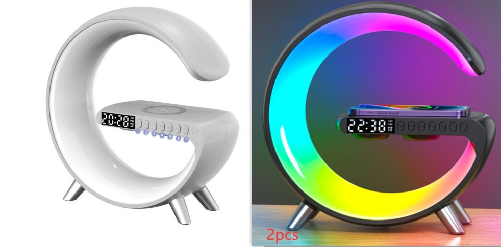 Intelligente Atmosphäre Lampe Bluetooth Lautsprecher Drahtlose Ladegerät Nacht Lampe Sonnenaufgang Wake-up Lampe Polar Lampe Wecker