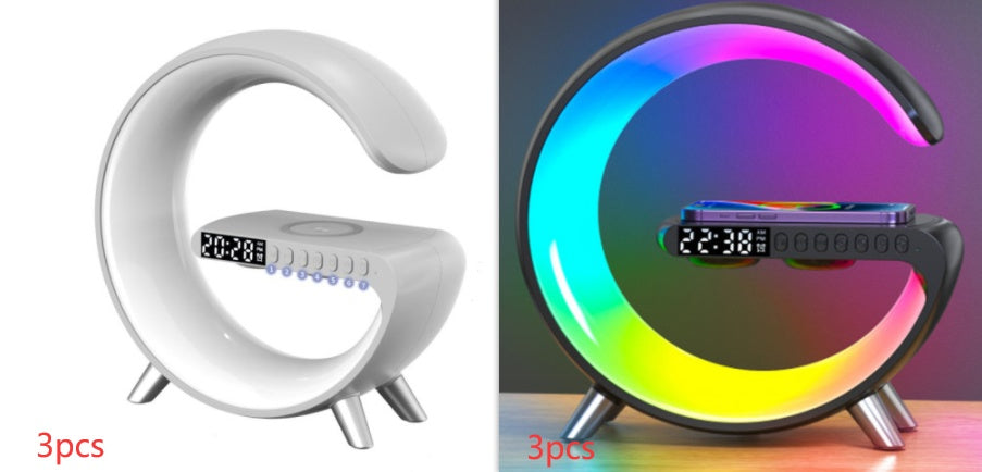 Intelligente Atmosphäre Lampe Bluetooth Lautsprecher Drahtlose Ladegerät Nacht Lampe Sonnenaufgang Wake-up Lampe Polar Lampe Wecker