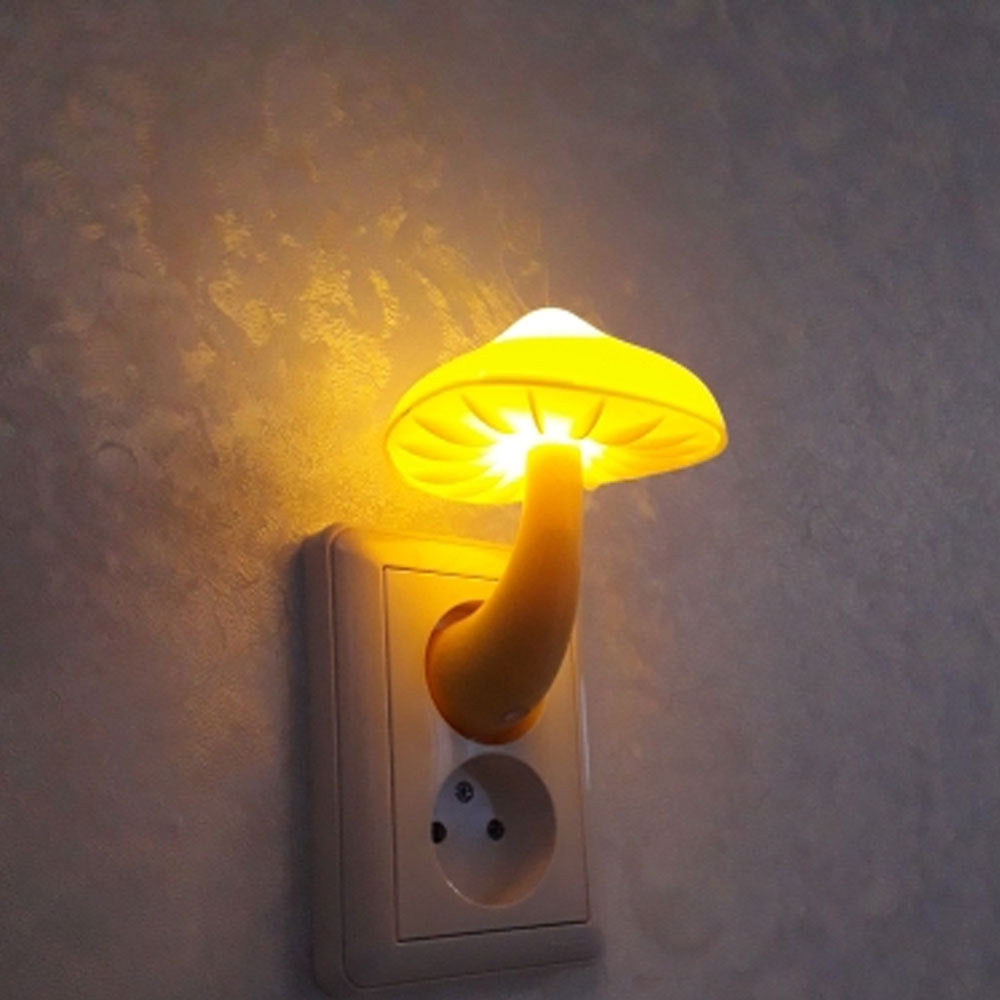 LED Nachtlicht Pilz Steckdose Lampe EU Us-stecker Warmweiß Licht-control Sensor Schlafzimmer Licht Hause Dekoration