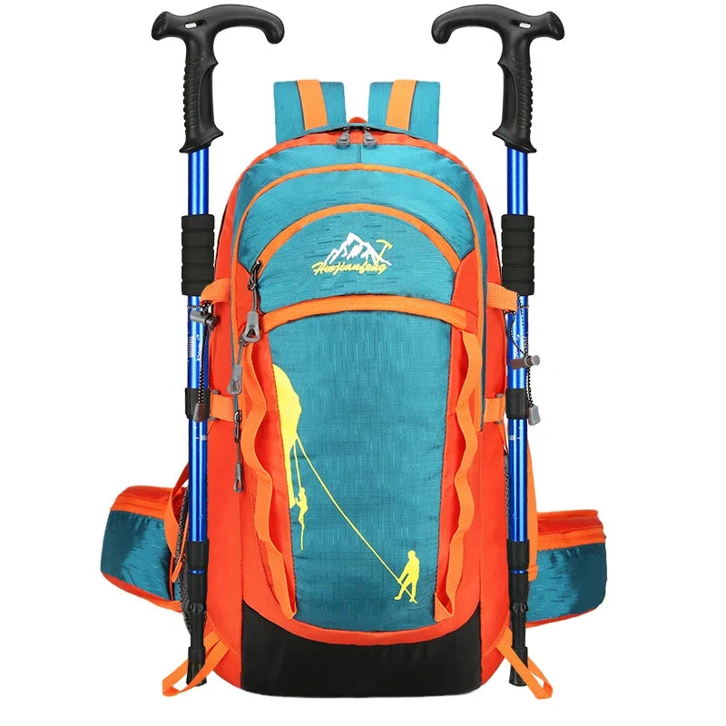 Outdoor-Sport Kurzstrecken-Rucksack Bergsteigen Reisetasche Camping Reise Rucksack Klettern Wandern Trink rucksack Wasserdicht Hohe Kapazität Zerbrechlich Multifunktional Alpenstock-Fixierung Überlebenswirrel