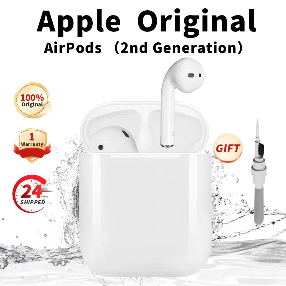 100% Original Airpods 2(2. Generation) drahtlose Ohrhörer, Bluetooth-Kopfhörer mit Blitz lade koffer enthalten