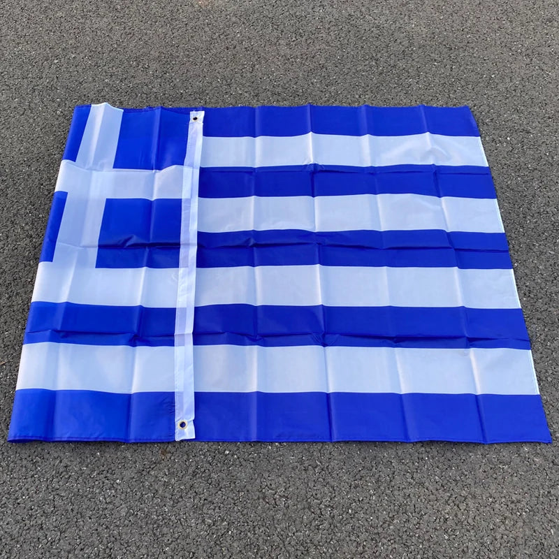 Aerlxemrbrae flagge 3x5ft Griechenland Flagge Griechischen Hellenische State Land Banner Griechenland Nationalen Banner Super-Poly Hängen Griechenland Flagge