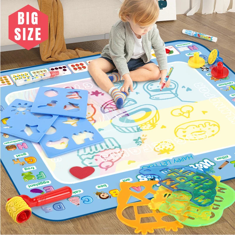 100x80cm magische Wasser Zeichnung matte Färbung Gekritzel mit wieder verwendbaren magischen Stiften Montessori Mal brett Lernspiel zeug Kinder Geschenke