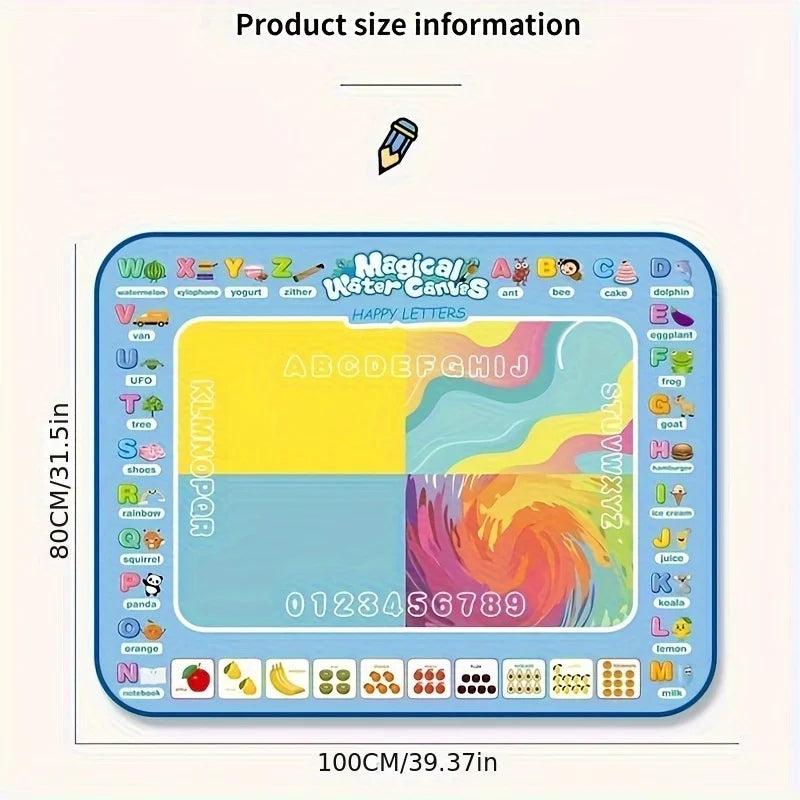 100x80cm magische Wasser Zeichnung matte Färbung Gekritzel mit wieder verwendbaren magischen Stiften Montessori Mal brett Lernspiel zeug Kinder Geschenke